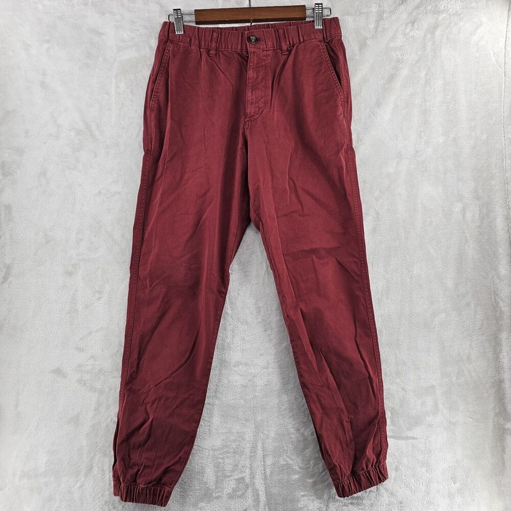 Bear Bottom Pants Mens Medium Red Chino Jogger Elastic Waist Khakis Casual